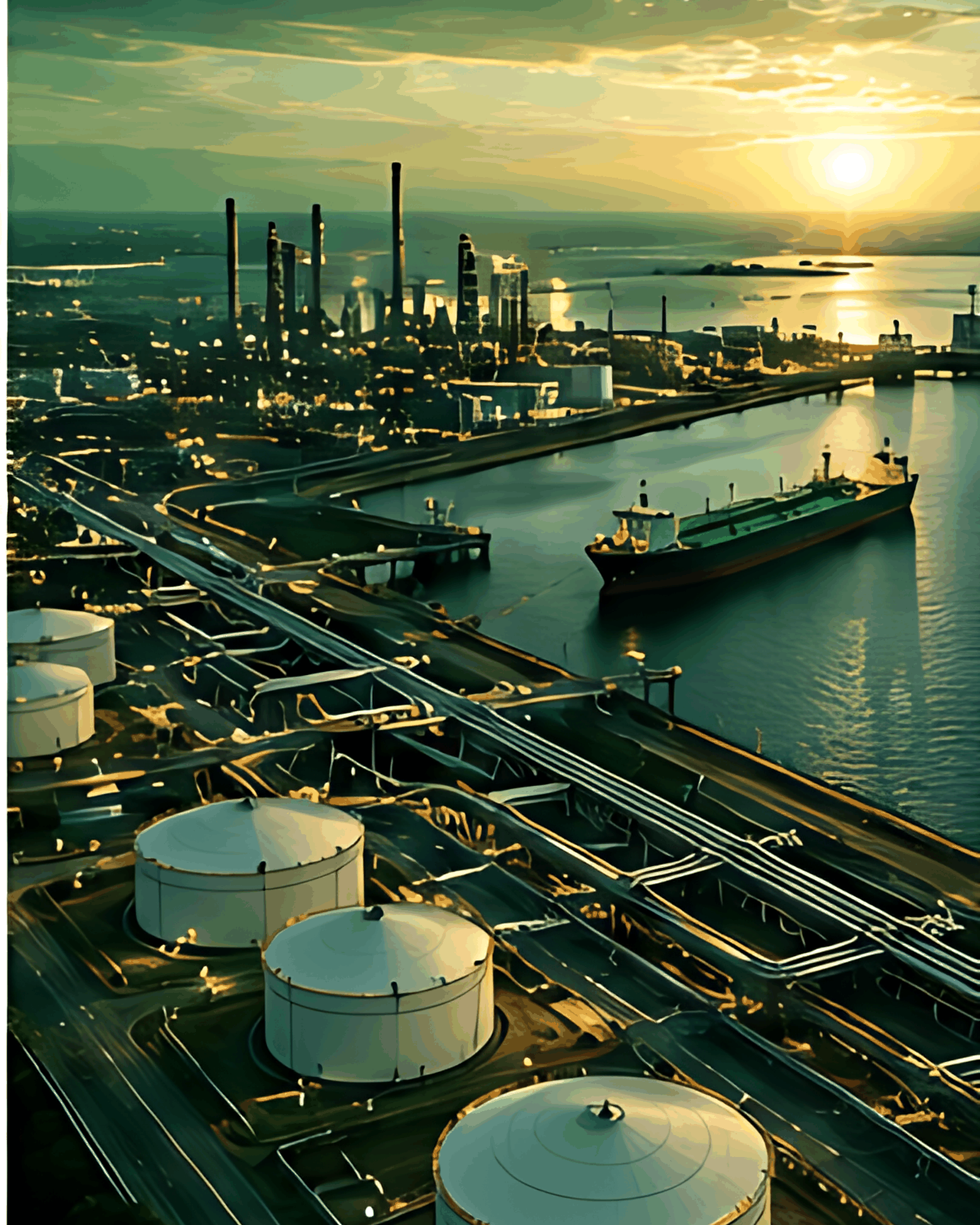 Aerial view of a storage terminal